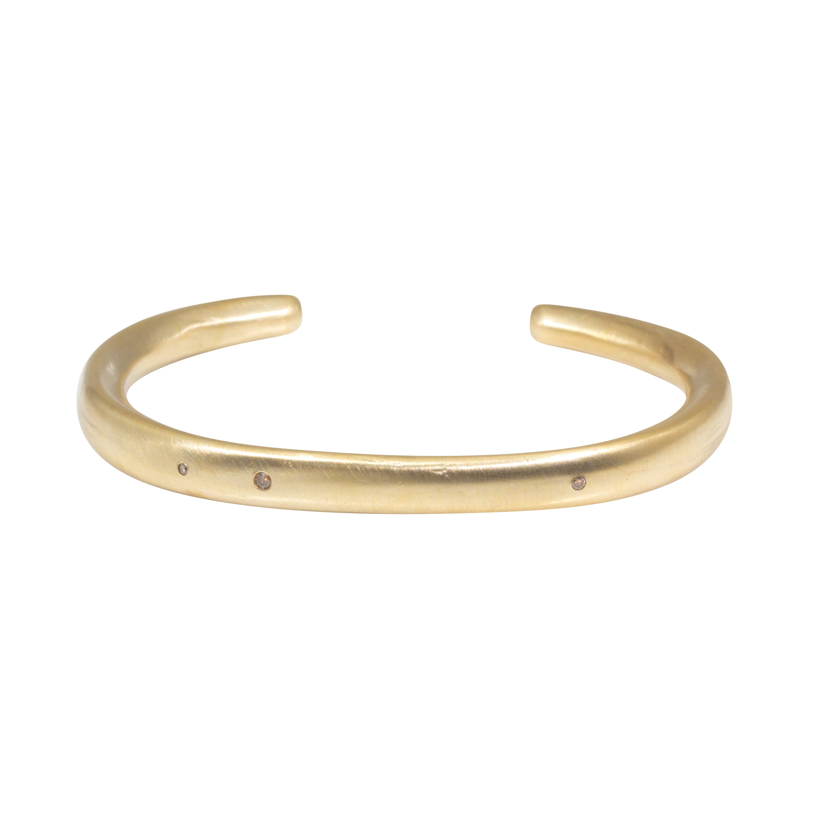 Plain Cuff with Cognac Diamonds in Golden Bronze