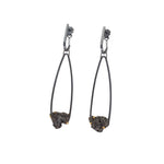 Small Teardrop Steel Splatter Earrings
