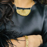 Kinoko Oval Bangle Bracelet in Yellow Bronze