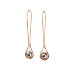 Small Ball Bearing Spinner Earrings in 14k Rose Gold