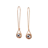 Small Ball Bearing Spinner Earrings in 14k Rose Gold