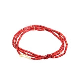 Red Coral Necklace with 18k Gold Beads