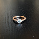 Salt & Pepper Diamond Solitaire in Sand-Textured 14k Rose Gold