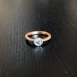 Salt & Pepper Diamond Solitaire in Sand-Textured 14k Rose Gold