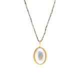 Large Loave Cultured Pearl Pendant in 22k Gold
