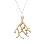 Aki Coral Pendant in Bronze with Cognac Diamond