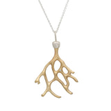 Aki Coral Pendant in Bronze with Cognac Diamond