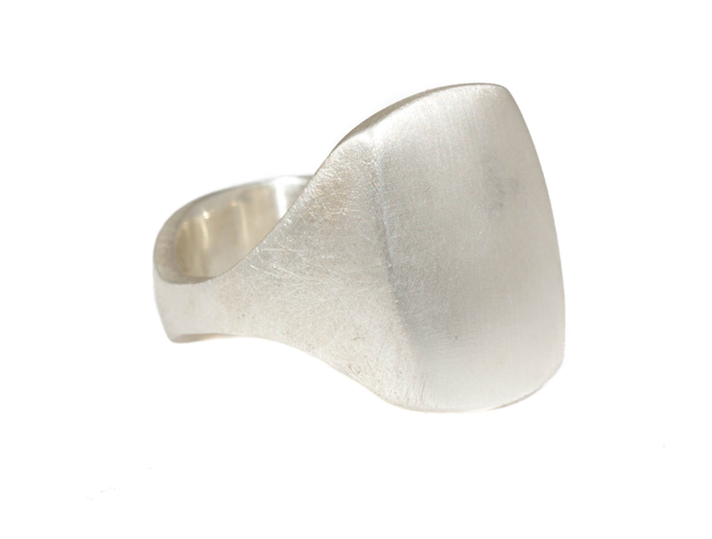 Box Ring in Silver with 18k White Gold Seal