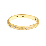 2.25 mm Diamond Sand Textured Band in 18k Yellow Gold with White Diamonds