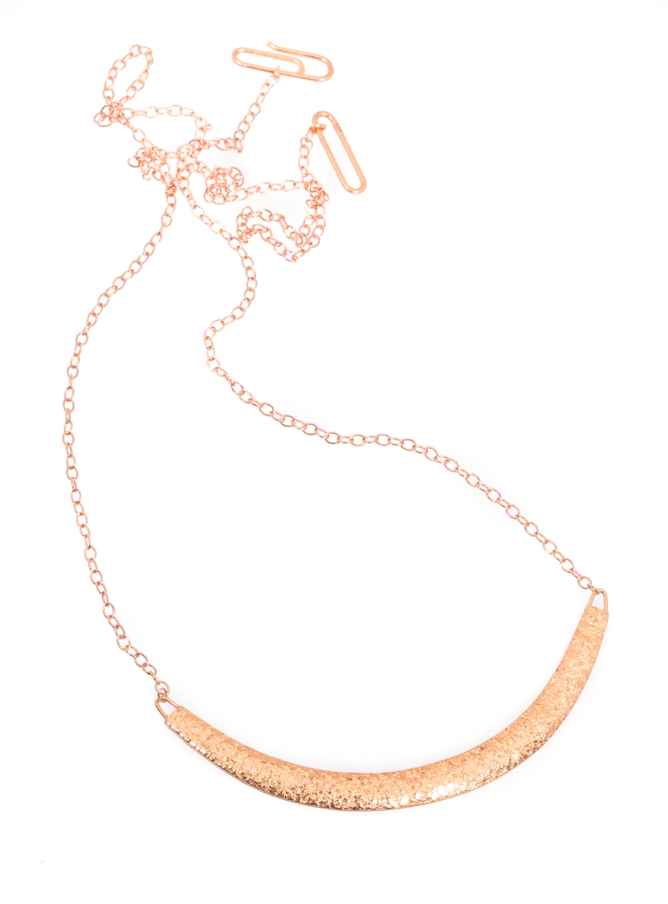 Compressed Sand Bar Necklace in 14k Rose Gold