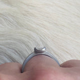 Scooped Prong Set Antique Cut Cushion Diamond in Platinum