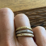 2.5mm Topography Band in 18k Palladium White Gold with White & Cognac Diamonds