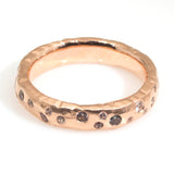 Custom Celestial Ring with Sapphires in 14k Rose Gold