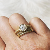 Custom Raised Cup Setting with Client's Diamond in 18k Yellow Gold