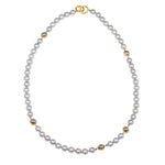 Pearl & Ball Bearing Necklace in 18k and 22k Gold