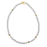 Pearl & Ball Bearing Necklace in 18k and 22k Gold