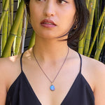 Quartz Morpho Pendant in Oxidized Silver with 18k Yellow Gold