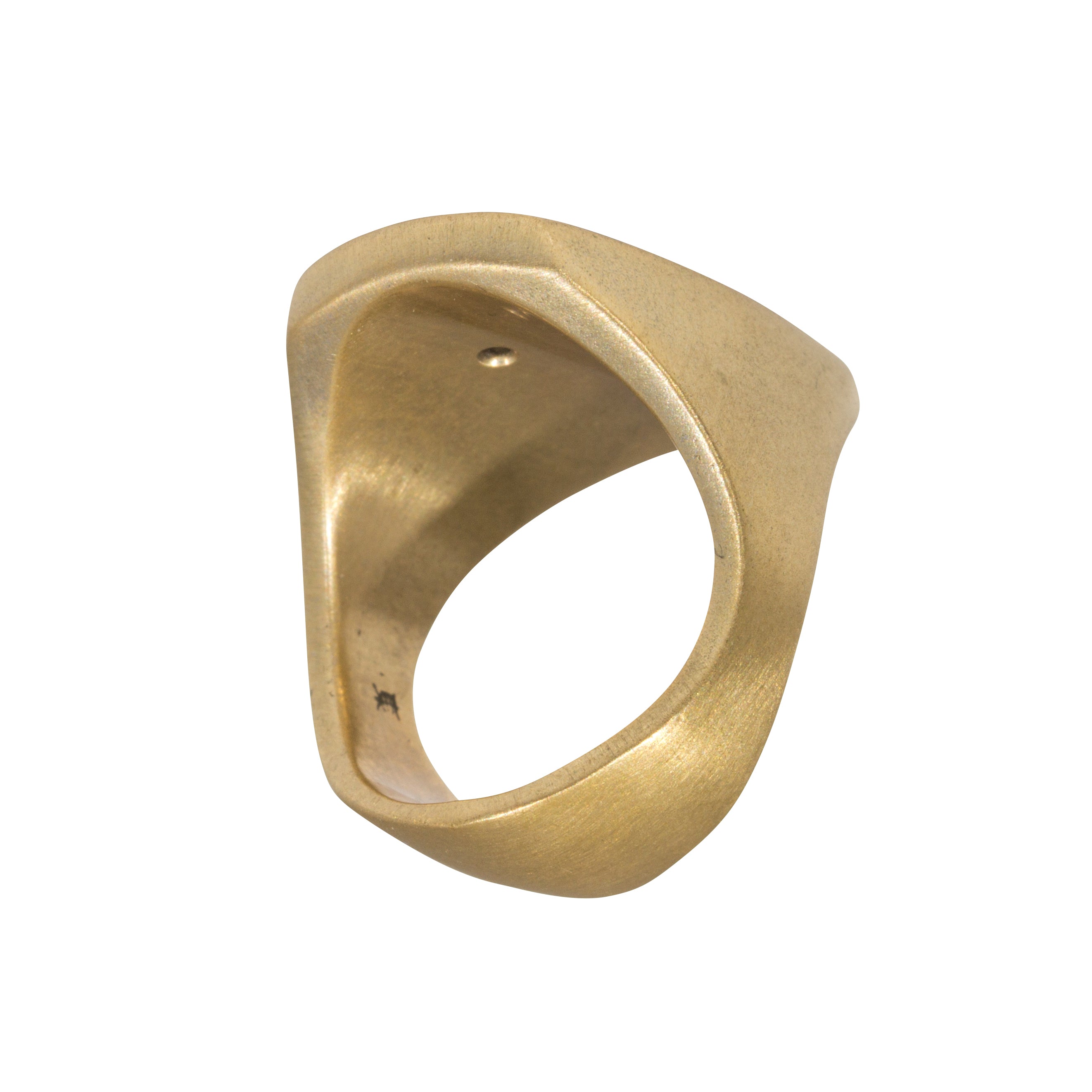 Bronze Box Ring with White Diamond