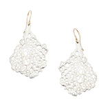 Koraru Coral Earrings in Brushed Silver with 14k Gold Earwires
