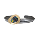 Klimt Opal Cuff in Oxidized Silver and 18k Gold