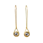 Small Ball Bearing Spinner Earrings in 18k Yellow Gold
