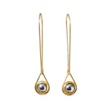 Small Ball Bearing Spinner Earrings in 18k Yellow Gold