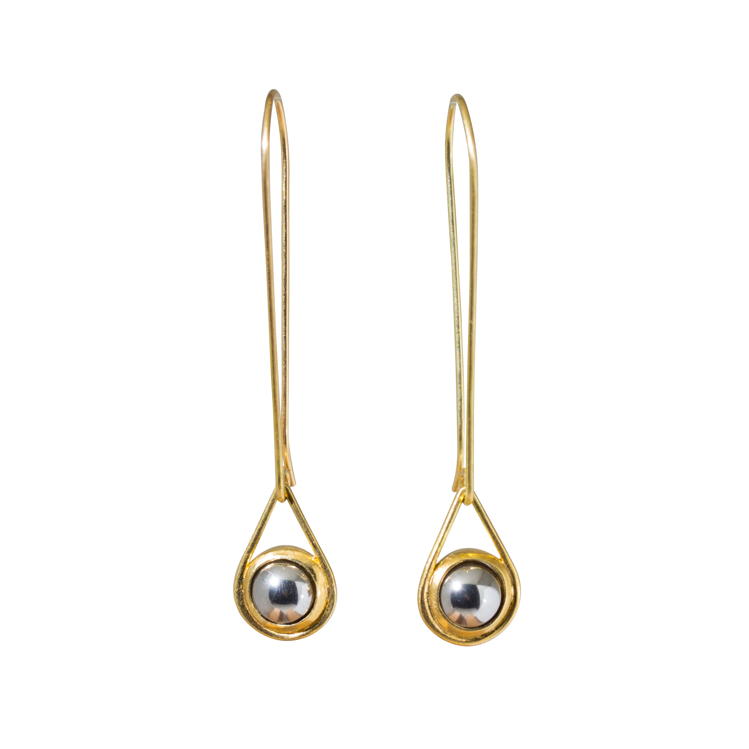 Small Ball Bearing Spinner Earrings in 18k Yellow Gold