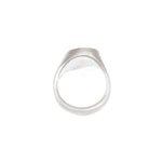 Organic Shaped Pave Signet Ring with White Diamonds in 18k Palladium White Gold