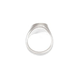 Organic Shaped Pave Signet Ring with White Diamonds in 18k Palladium White Gold