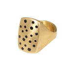Box Ring in Bronze with Black Sapphires