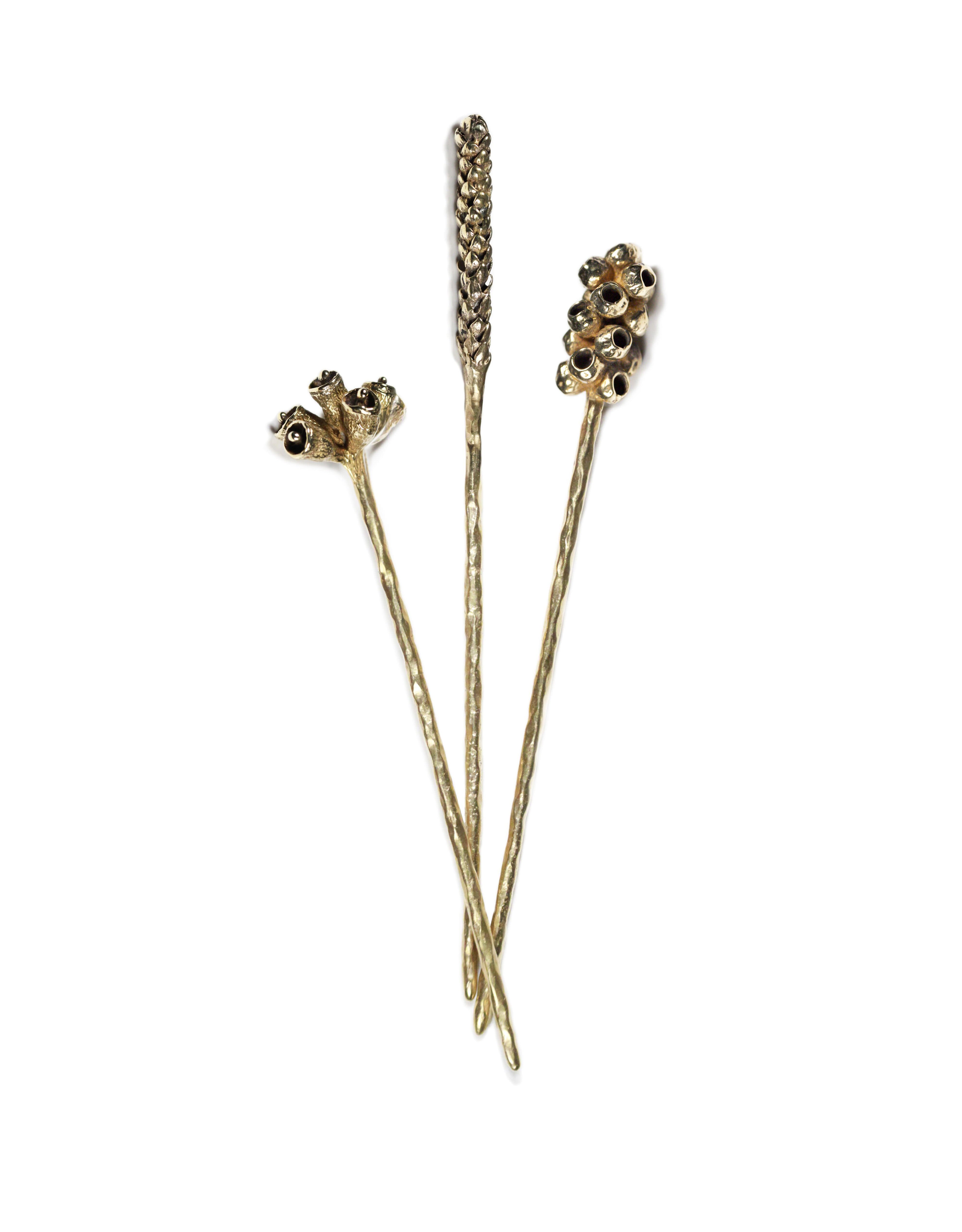 Araucaria Hair Stick in Yellow Bronze
