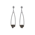 Small Teardrop Steel Splatter Earrings