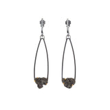 Small Teardrop Steel Splatter Earrings
