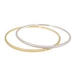 Delicate Tapered Bangle in 18k Yellow Gold with White Diamond