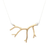 Fuyu Coral Necklace in Yellow Bronze with Cognac Diamonds