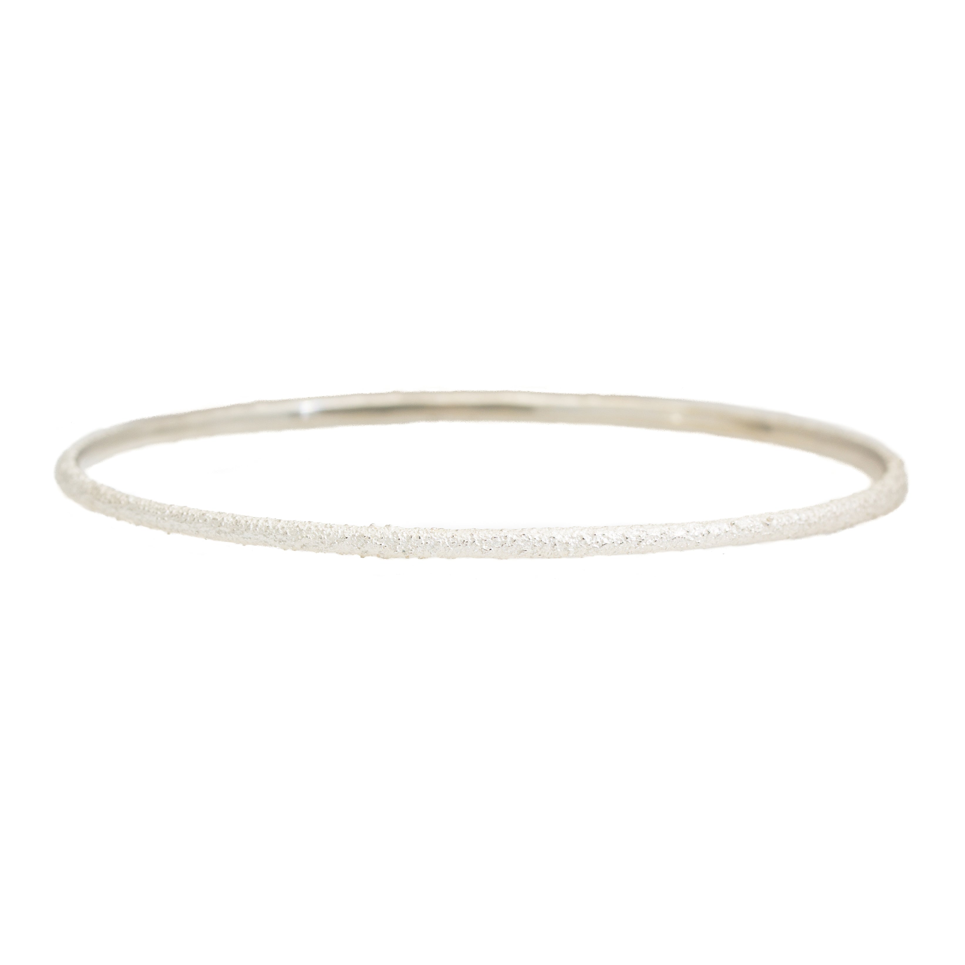 Round Sand Bangle in Silver