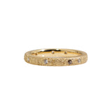 2.5mm Topography Band in 14k Yellow Gold with White & Cognac Diamonds