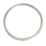Channel Bangle in Brushed Silver with 4 Black Sapphires