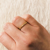 Slim Band in Sand-Textured 18k Yellow Gold