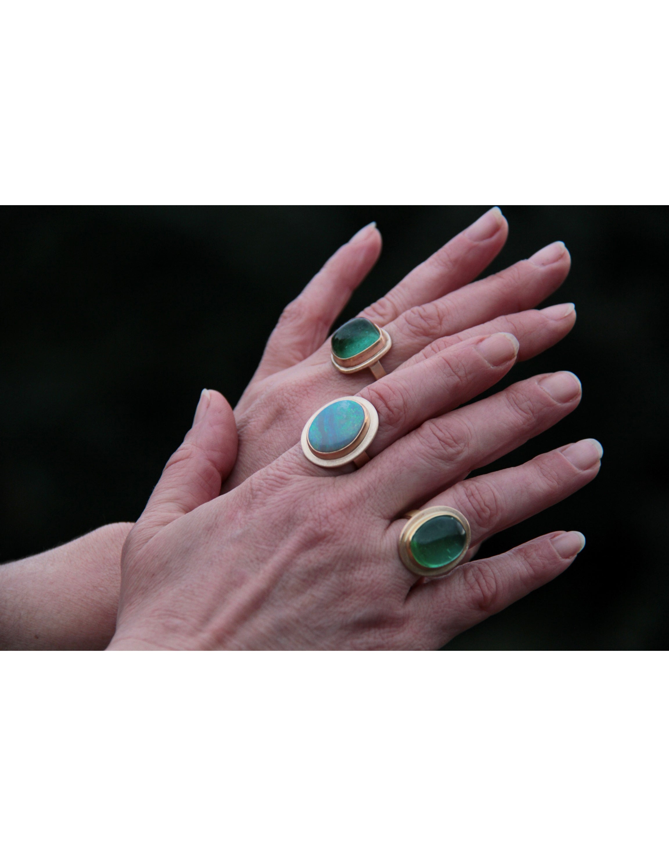 Australian Opal Ring in 22k and 18k Gold