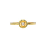 Stacking Circle Rings in 18k Yellow Gold with White Diamond