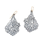 Koraru Coral Earrings in Oxidized Silver with 14k Gold