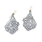 Koraru Coral Earrings in Oxidized Silver with 14k Gold