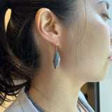 Flat Faceted Earrings in Oxidized Silver - Plain or with White Sapphires