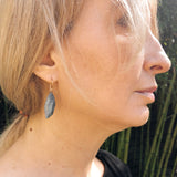 Flat Faceted Earrings in Oxidized Silver - Plain or with White Sapphires