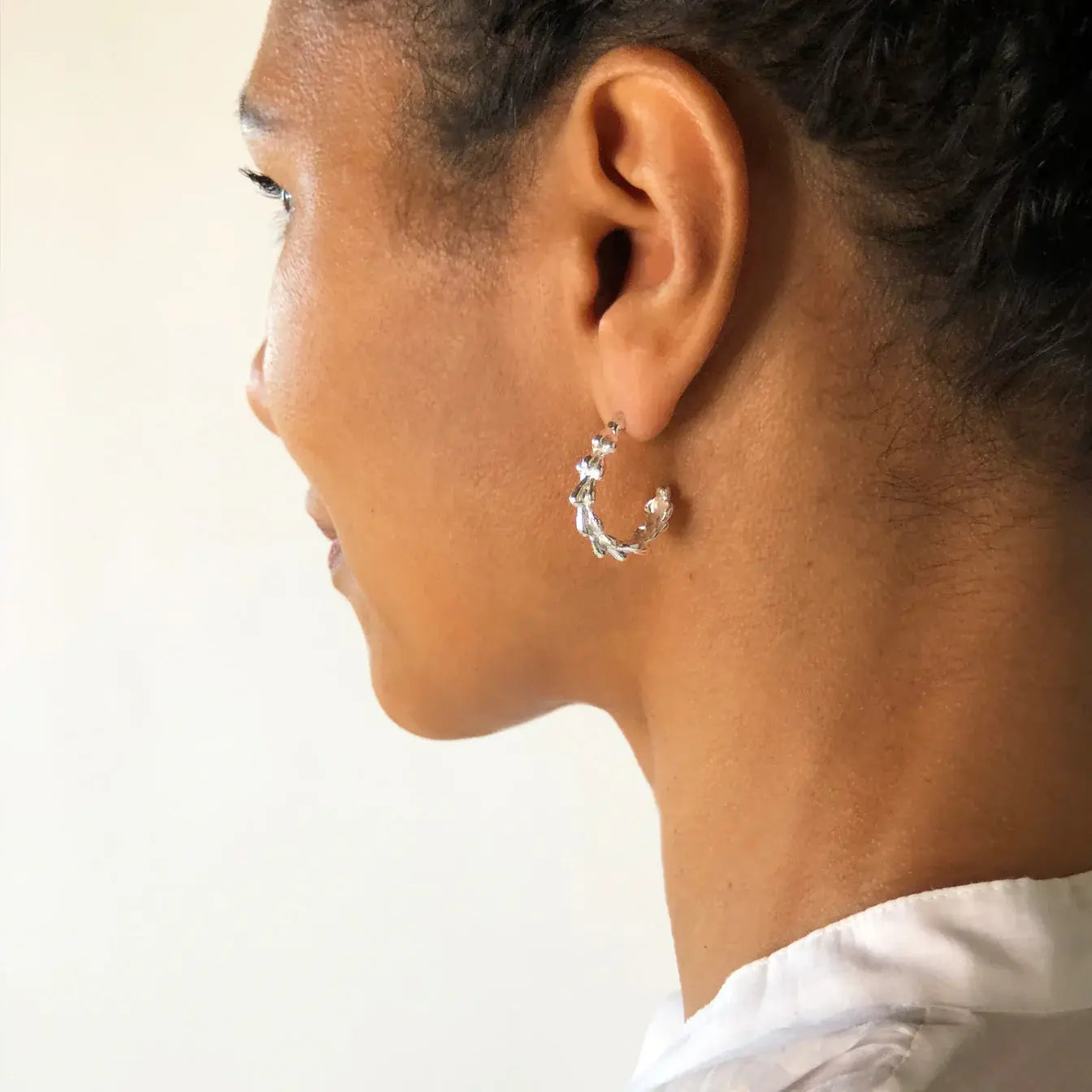 Willow Hoop Earrings in Silver
