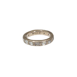 Custom Organic Eternity Baguette Diamond Band in 18k Palladium White Gold