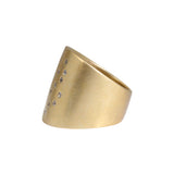 Flat Cuba Ring in Bronze with 10 White  Sapphires