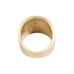 Flat Cuba Ring in Bronze with 10 White  Sapphires