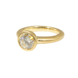 Custom Raised Cup Setting with Client's Diamond in 18k Yellow Gold